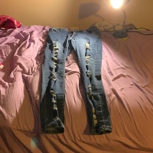 Ripped bluejeans